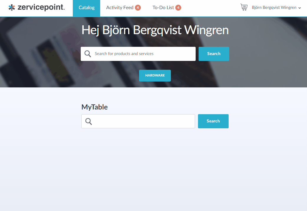Action in user app