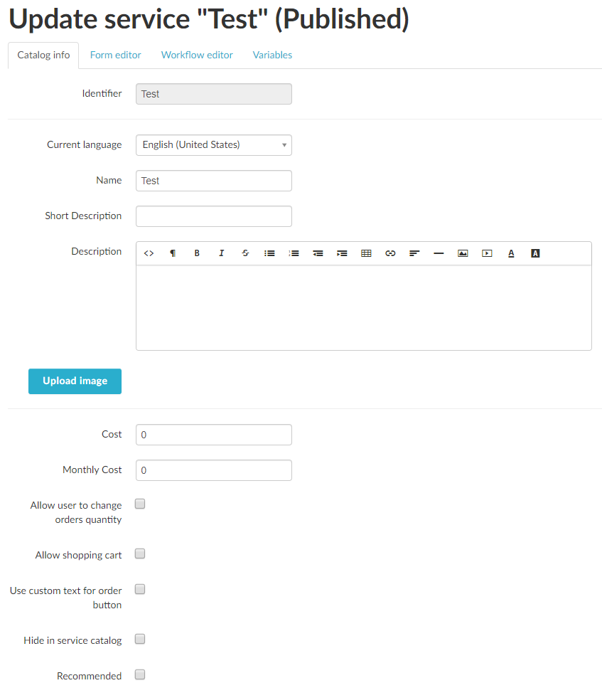 Service form
