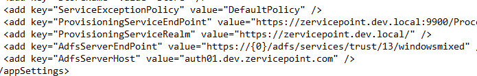 exe.config appSettings
