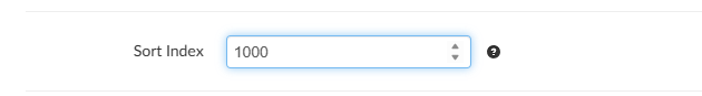 Sorting index displayed on a service in AdminWeb
